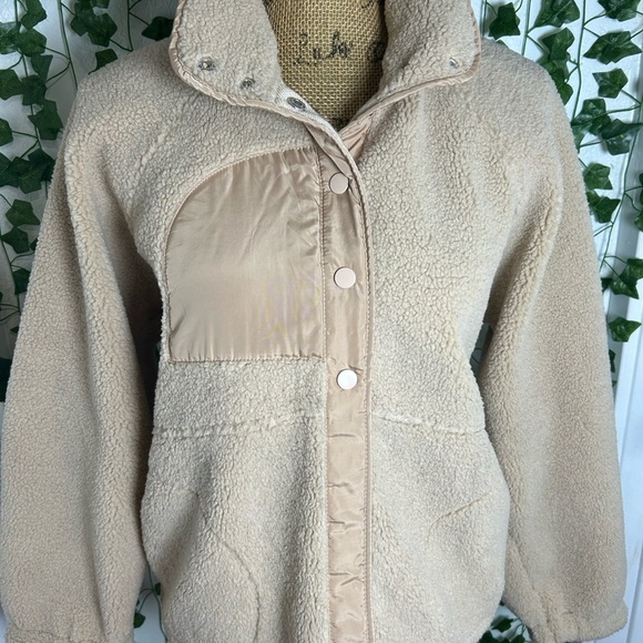 Vici Cream Teddy Jacket with Satin Accents - Picture 2 of 4